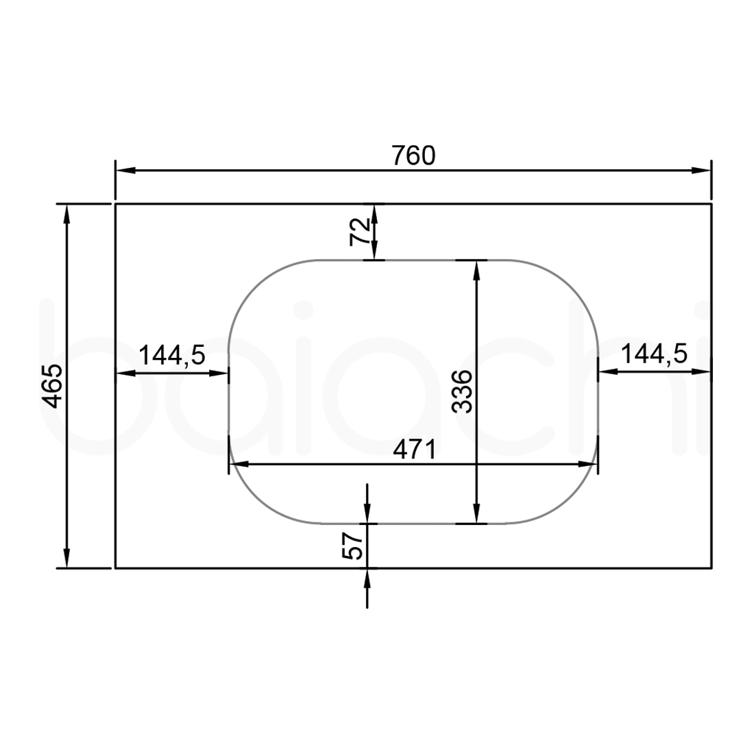 Baiachi 750mm Calacatta Quartz with Undercounter Stone Ceramic Basin