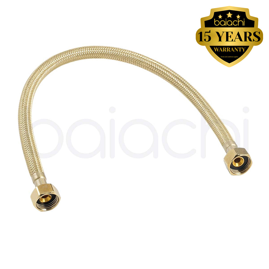 Baiachi 450mm Braided Flexible Hose Brushed Gold