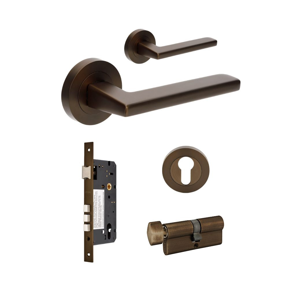 Zanda Vector Mortice Entrance Set Ember Bronze