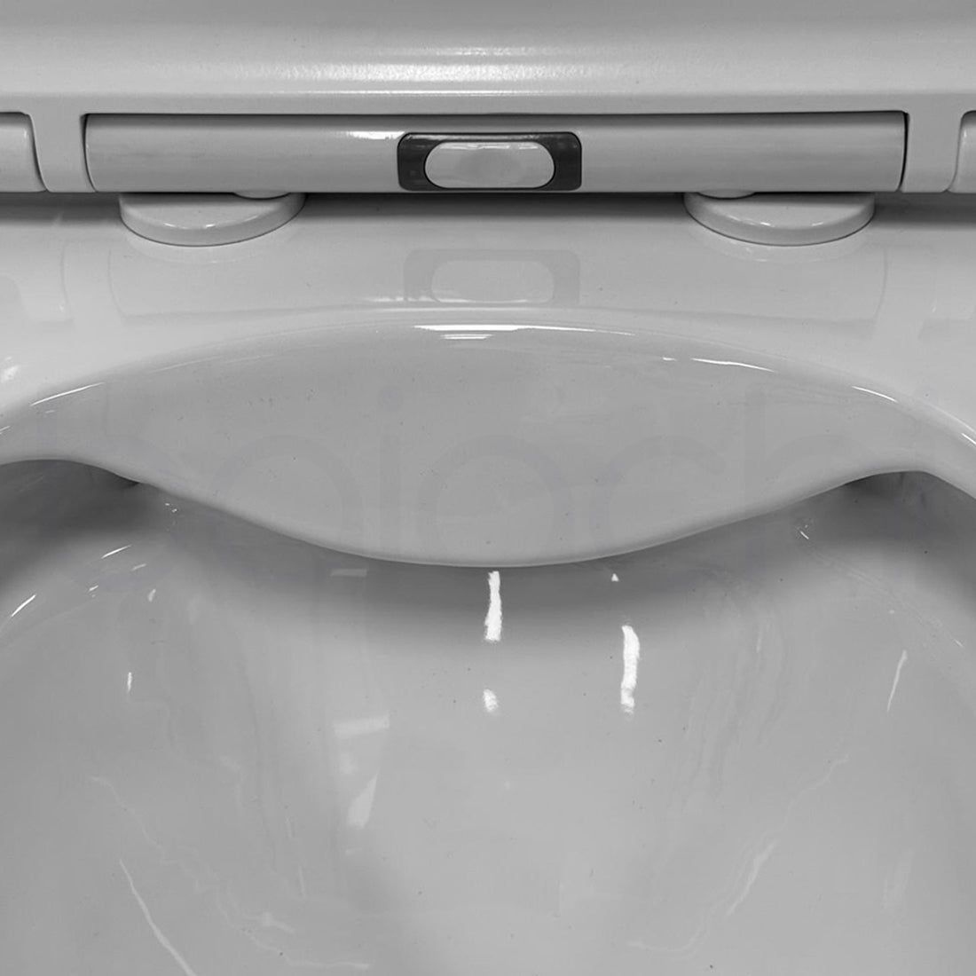 Ballina Rimless In Wall Toilet Suite with Round Stainless Steel Brushed Copper Flushing Buttons