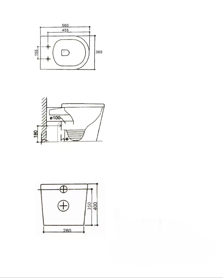 Ballina Rimless In Wall Toilet Suite with Round Chrome Flushing Buttons