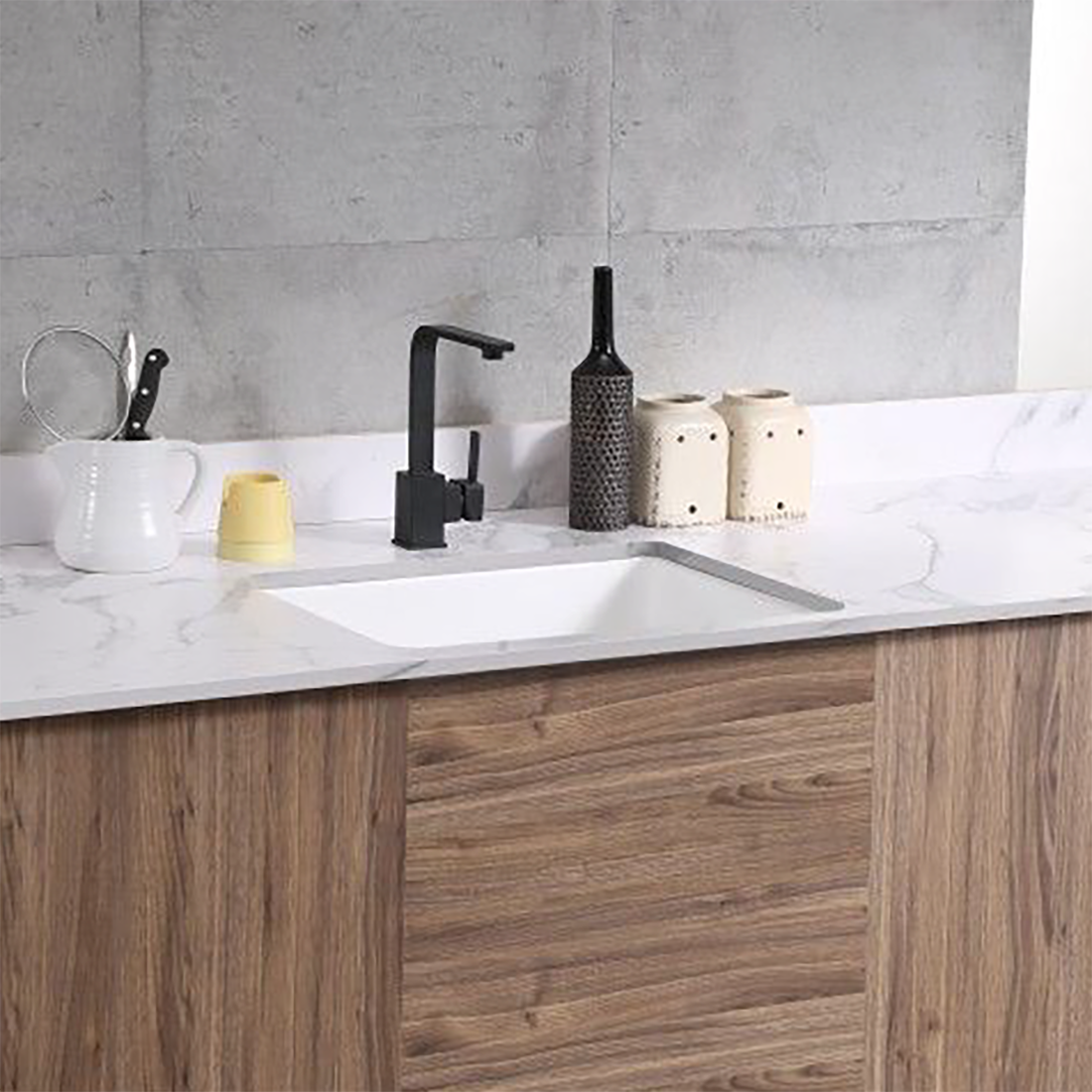 Baiachi 600X470X254mm Butler Farmhouse Kitchen Laundry Ceramic Sink Gun Metal Waste