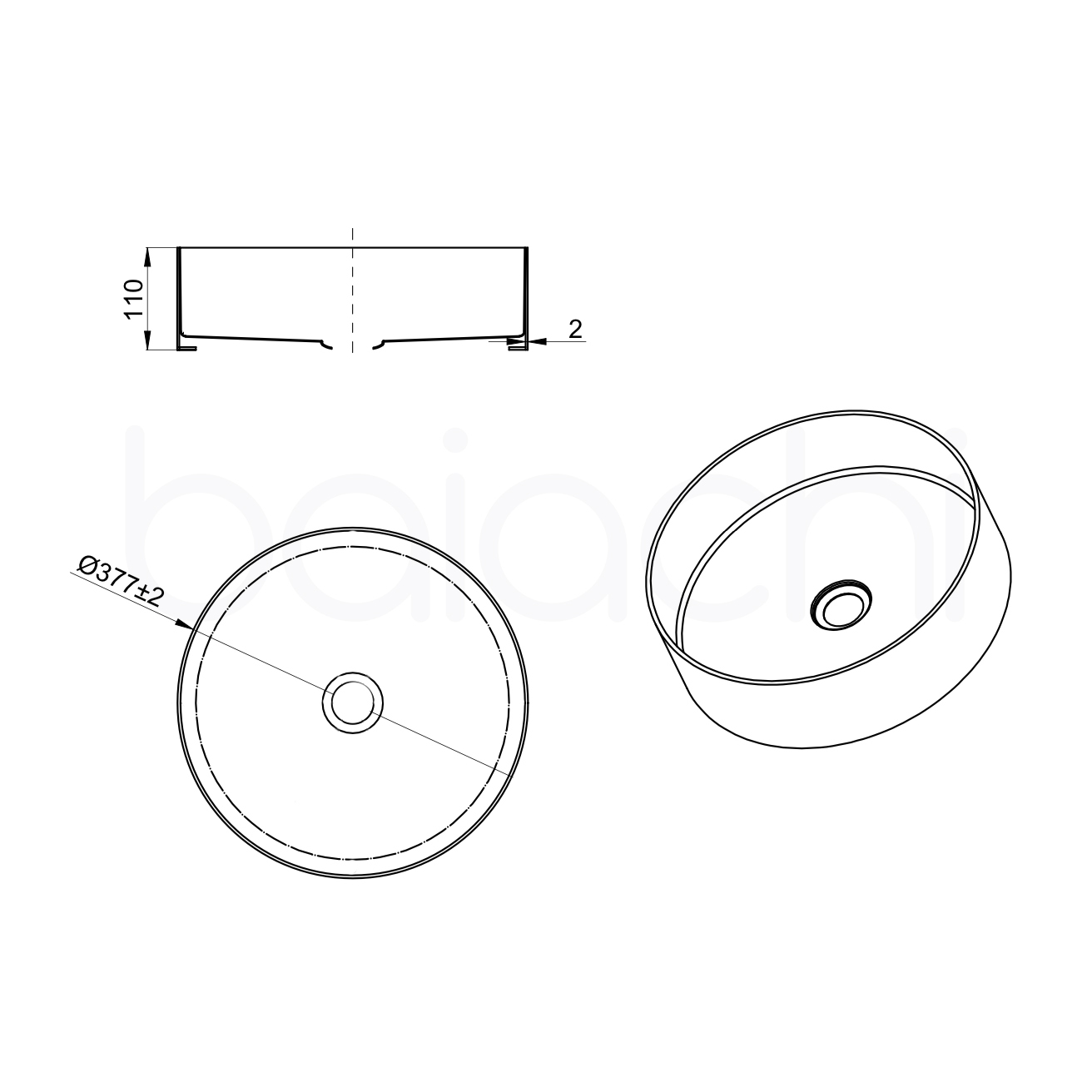 Baiachi 380mm Stainless Steel Antique Bronze Above Counter Top Basin