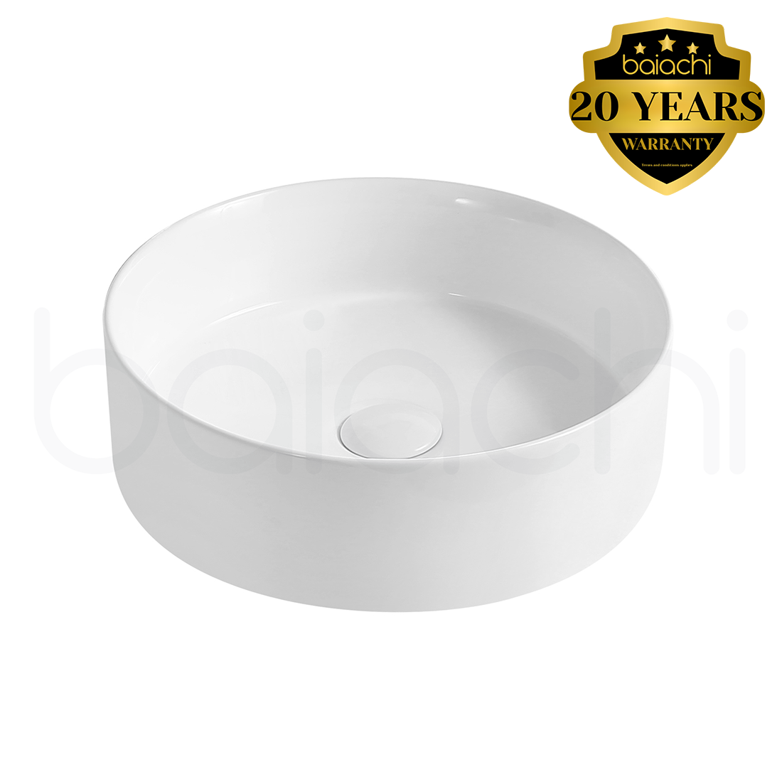 Baiachi 410mm Ceramic Above Counter Basin White