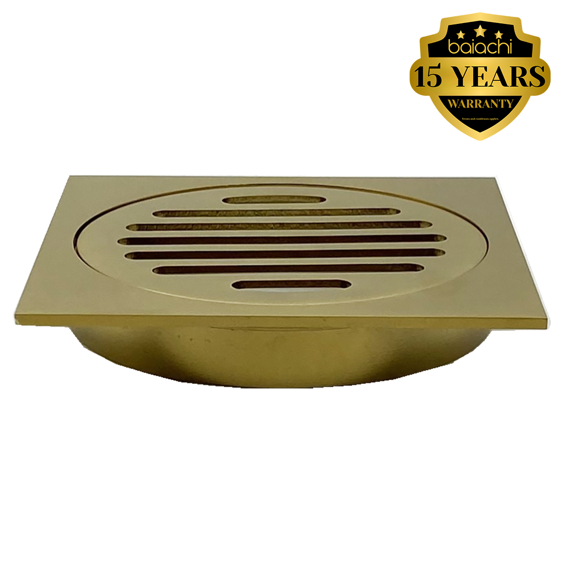 110X110mm Brushed Gold Bathroom Shower 100mm Floor Waste Drain Grate