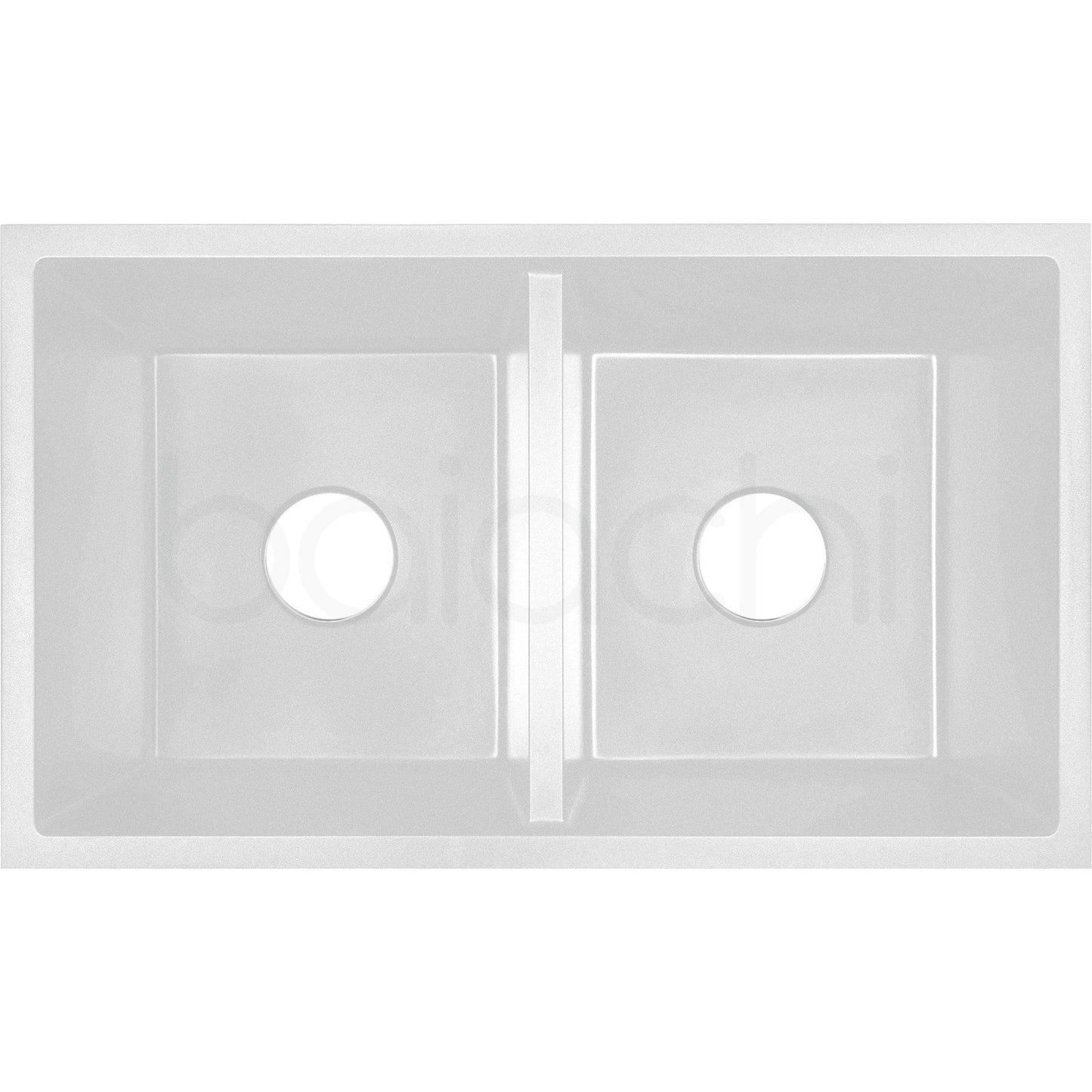 Baiachi 770 x 450 Double Bowl Granite Kitchen Sink White