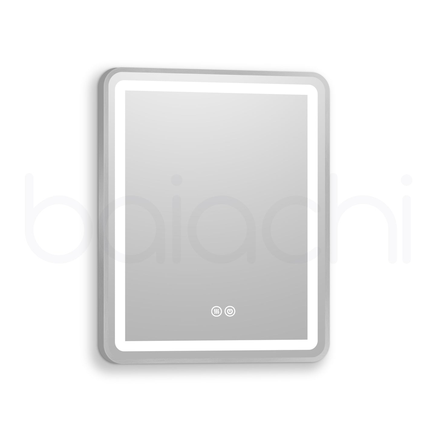 Baiachi Eden LED Square 600mmx750mm Frame Mirror Brushed Silver