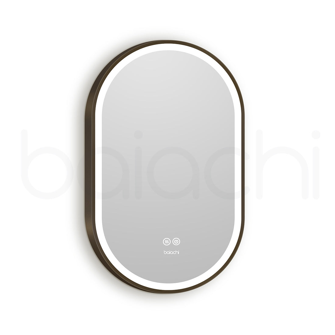 Baiachi Cora LED Oval 600mmx900mm Frame Mirror Antique Bronze
