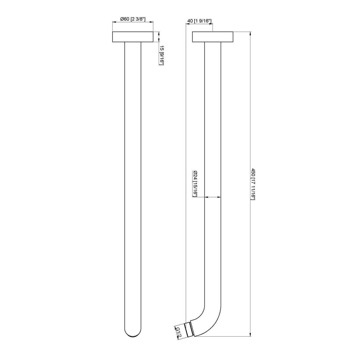 Moreton Round Wall Shower Arm Brushed Nickel