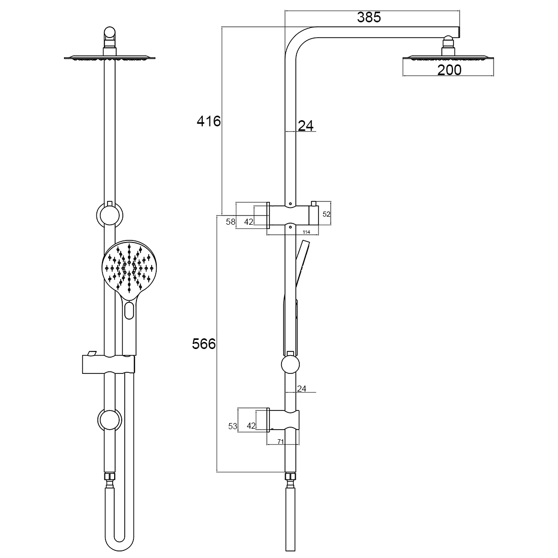 Moreton Round Multi Function Shower Brushed Nickel