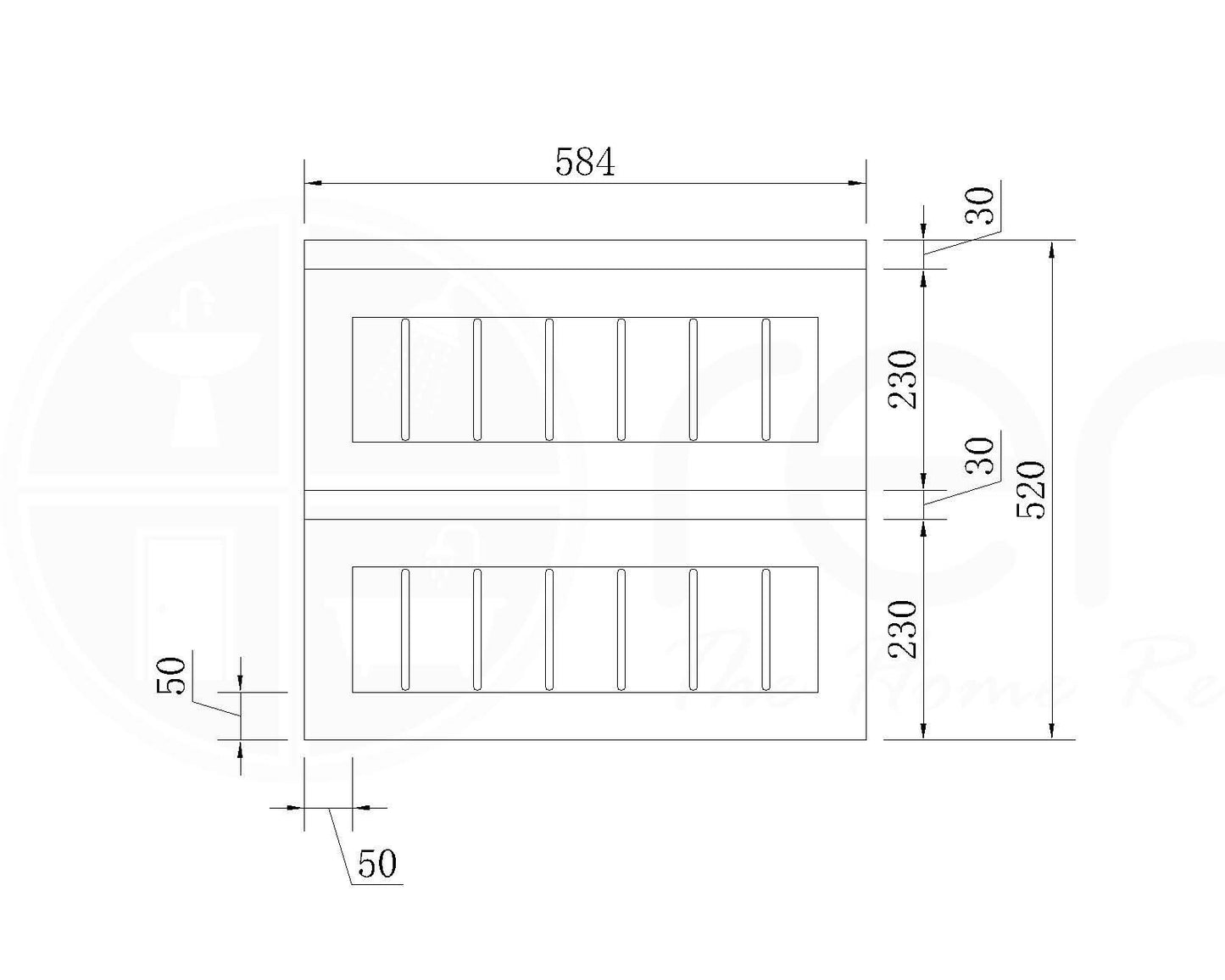 Hampton 600mm PVC Wall Hung Bathroom Vanity Cabinet