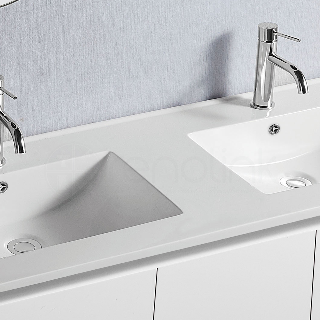 Ivana 1200mm PVC Water Proof Bathroom Vanity Double Ceramic Basin