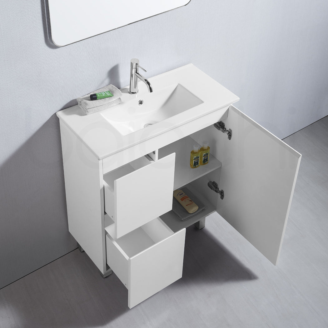 Lucena 750mm Slim Left Drawer PVC Water Proof Bathroom Vanity Cabinet
