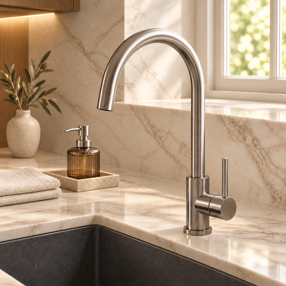 Baiachi Moreton Trade Series Sink Mixer Brushed Nickel