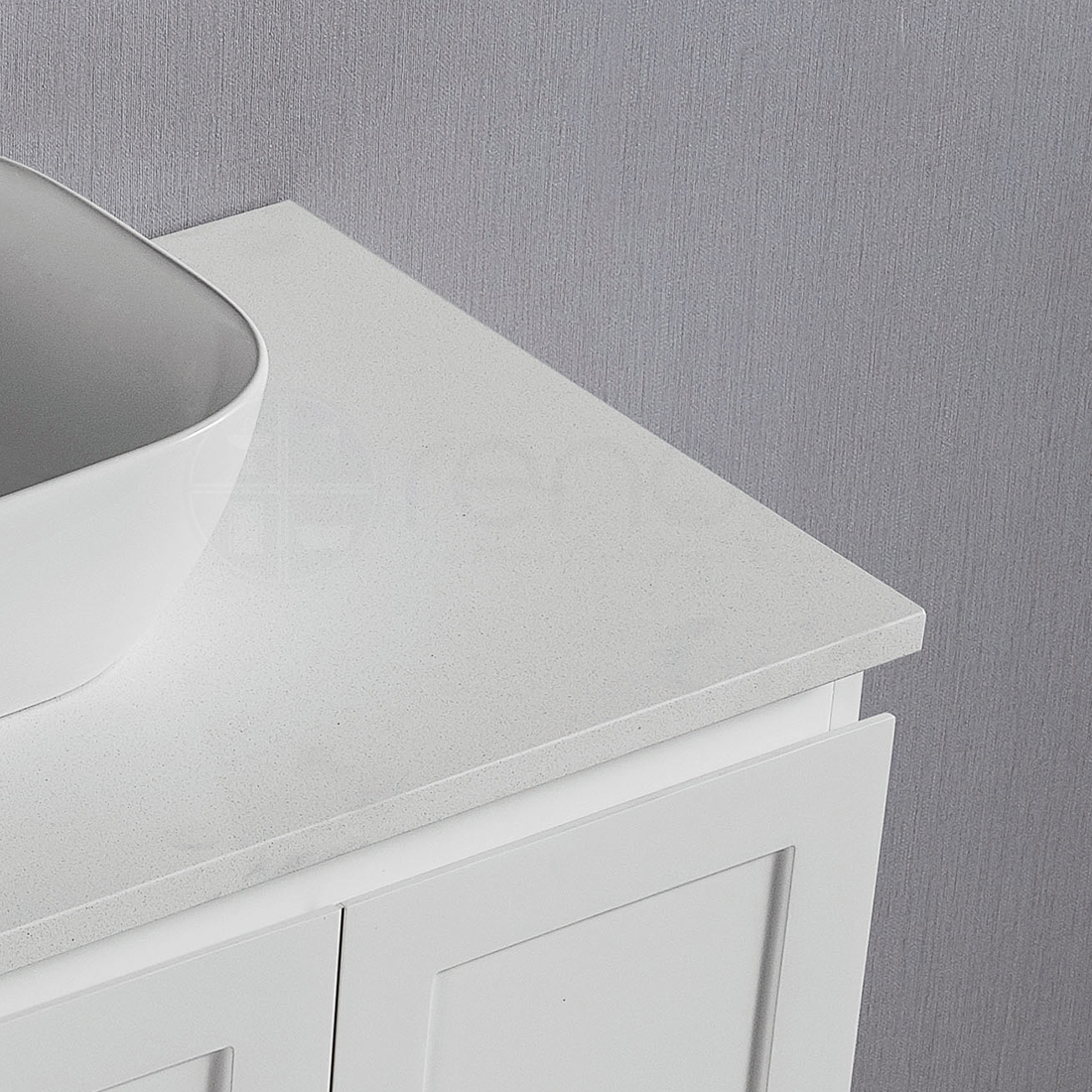 Shaker 750mm Right Drawer Plywood Bathroom Vanity White Stone