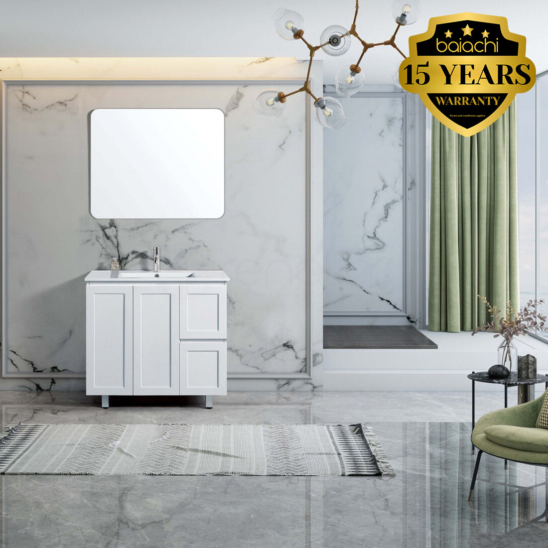 Shaker 900mm Right Drawer Plywood Bathroom Vanity Cabinet