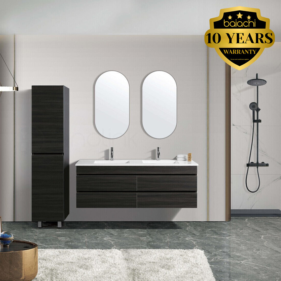 Vellena 1500mm PVC Water Proof Empire Oak Wall Hung Bathroom Vanity Cabinet