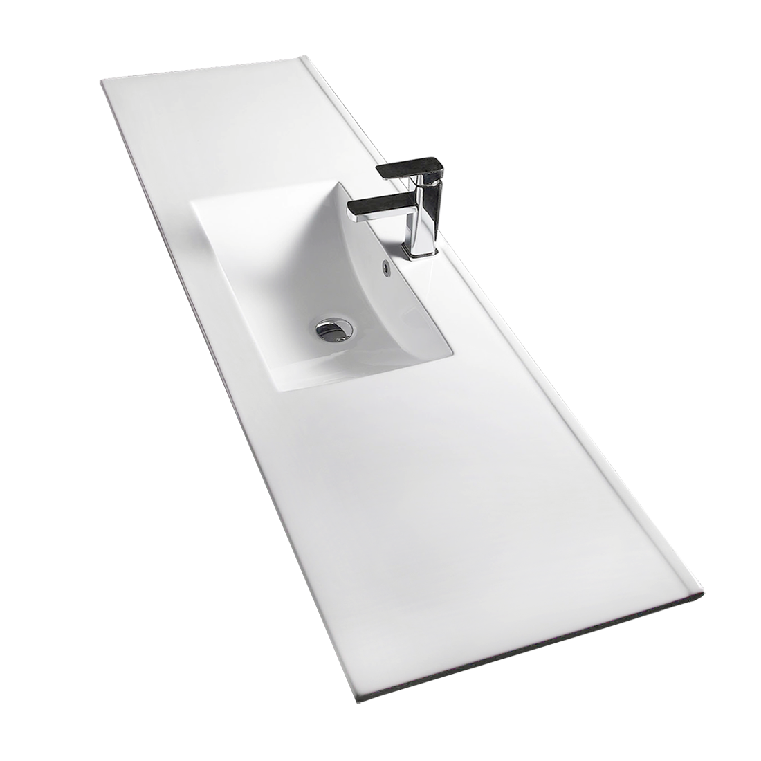 Vellena 1500mm PVC Water Proof Wash White Wall Hung Bathroom Vanity Poly Marble Basin