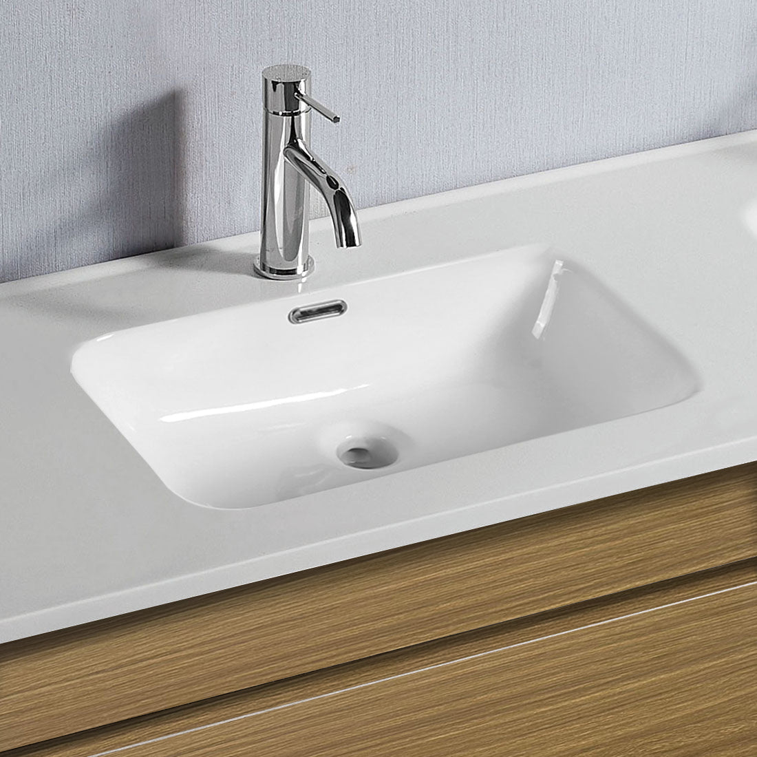 Vellena Plywood 900mm Prime Oak Bathroom Vanity Ceramic Basin