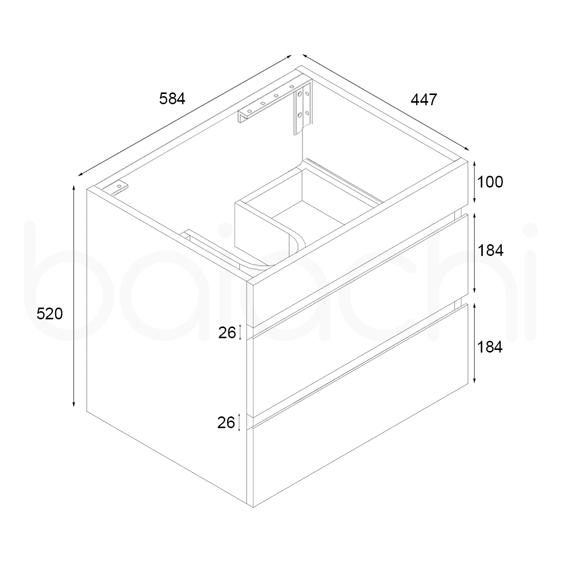 Vellena Plywood 600mm Wall Hung Empire Oak Bathroom Vanity Ceramic Basin