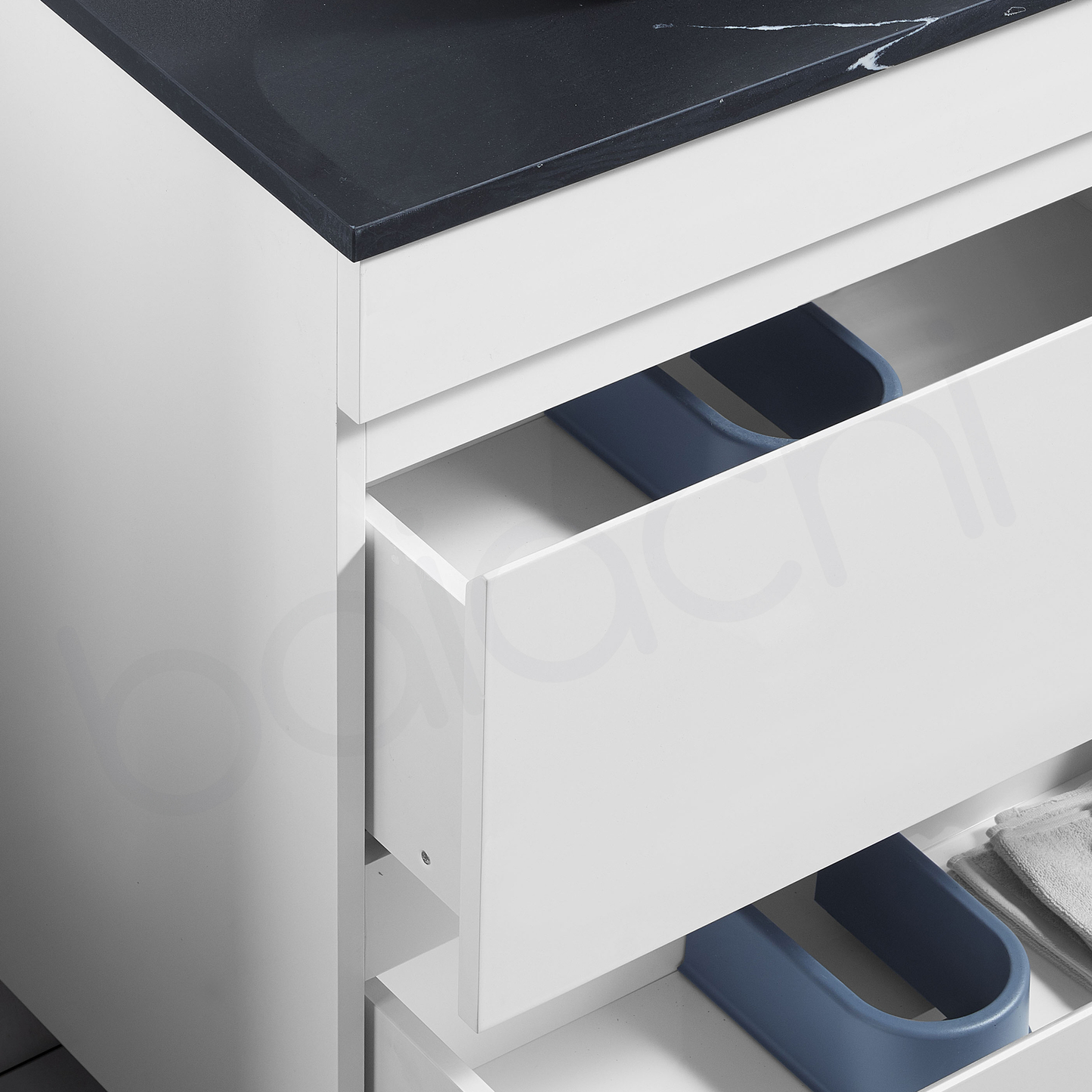 Vellena 600mm PVC Water Proof Matte White Wall Hung Bathroom Vanity Cabinet
