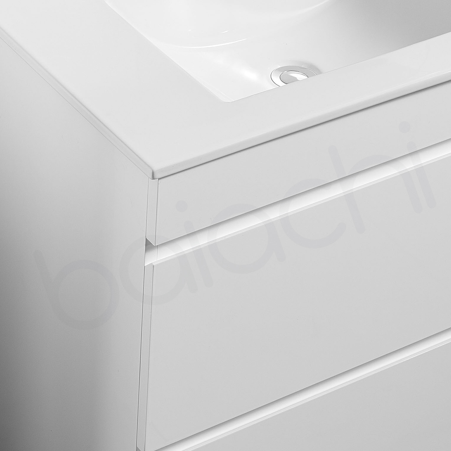 Vellena 600mm PVC Water Proof Matte White Wall Hung Bathroom Vanity Cabinet