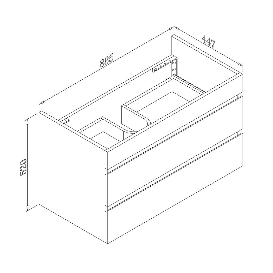 Vellena Plywood 900mm Wall Hung Bathroom Vanity White Stone