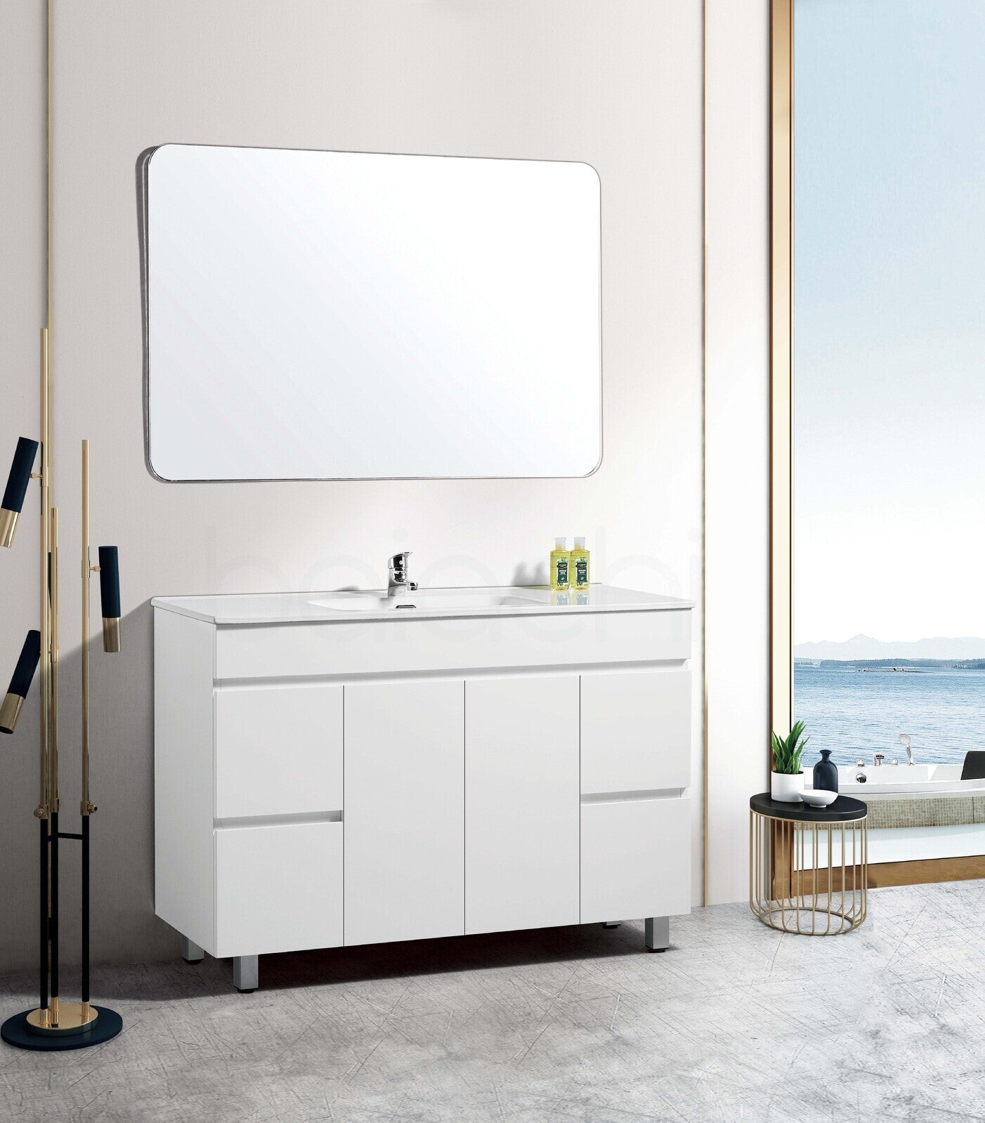PACKAGE DEAL Windsor 1200mm Bathroom Vanity Wash Basin INCLUDING Mixer & Plugwaste