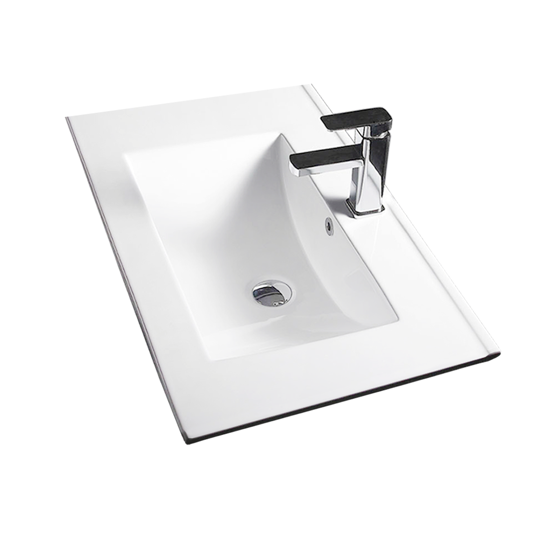 PACKAGE DEAL Windsor 600mm Bathroom Vanity Wash Basin INCLUDING Mixer & Plugwaste