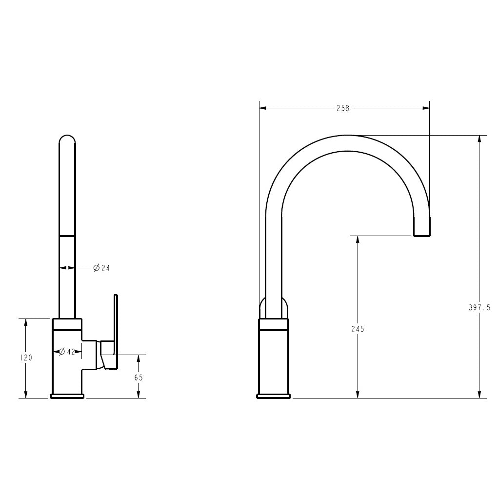 Sora SS Kitchen And Laundry Sink Mixer Chrome