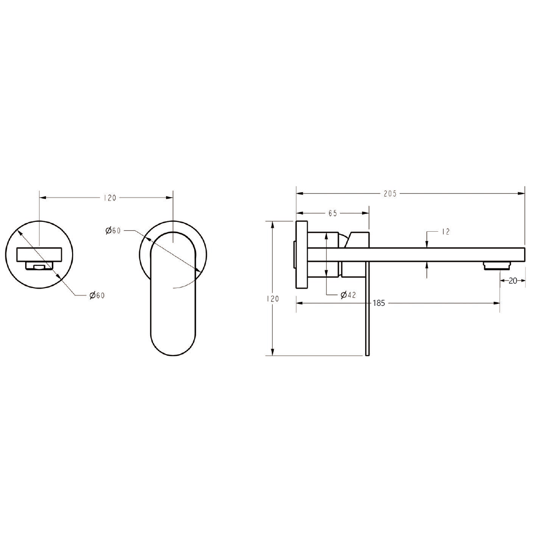 Sora SS Wall Basin Mixer Chrome