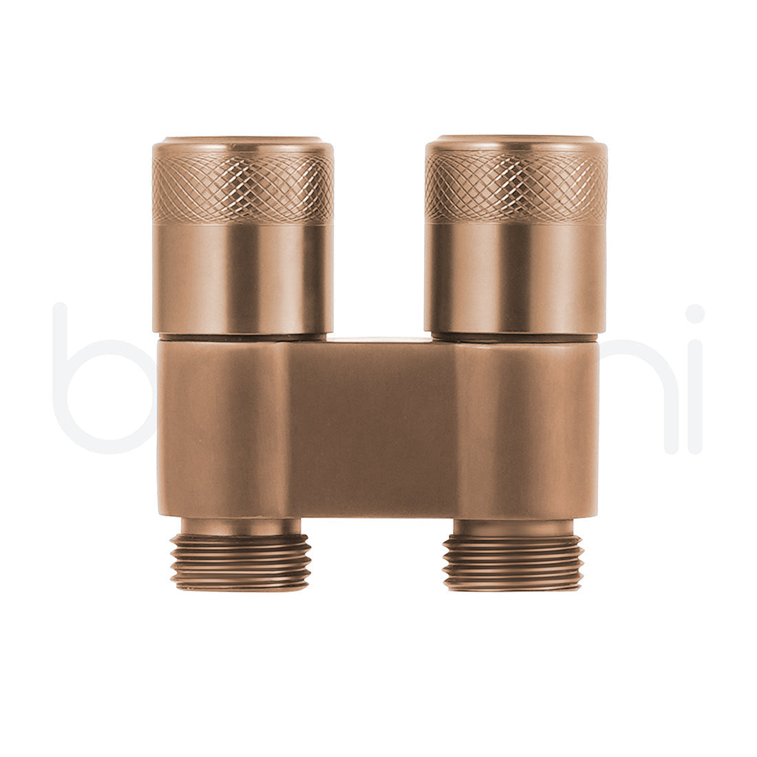 Baiachi Shattaf Twin Mini Cistern Stop Stainless Steel Quarter Turn with Backflow Valve PVD Brushed Copper