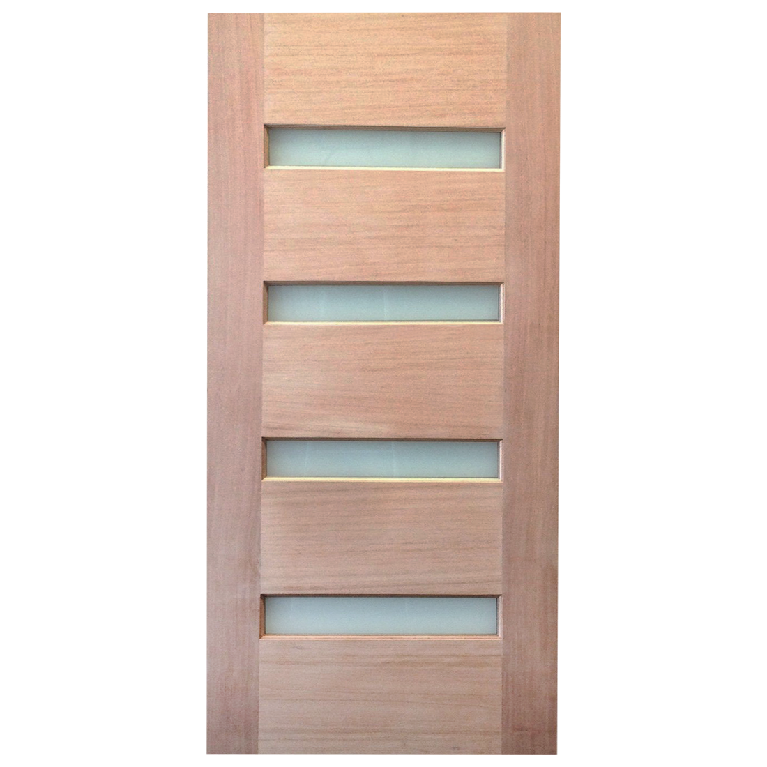 Baiachi 920X2040X40mm 4 Lite Timber Veneer External Door Translucent Glass
