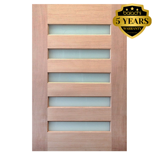Baiachi 1200X2040X40mm Timber Veneer External Door Translucent Glass