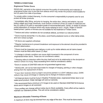 1200X2040X40mm Entrance Solid Timber Veneer External Front Entry Door Glass 035