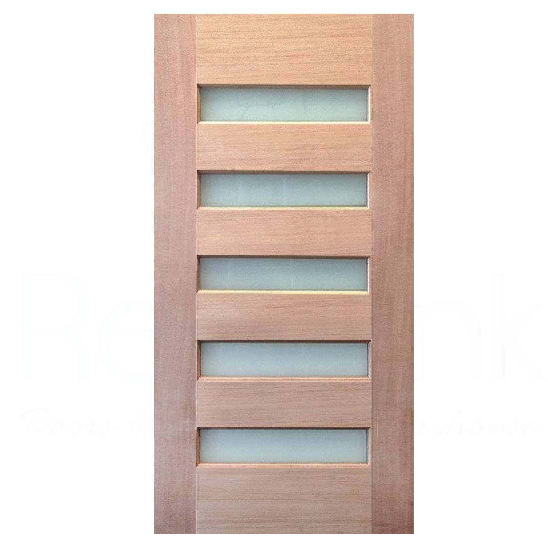 Baiachi 920X2040X40mm Timber Veneer External Door Translucent Glass