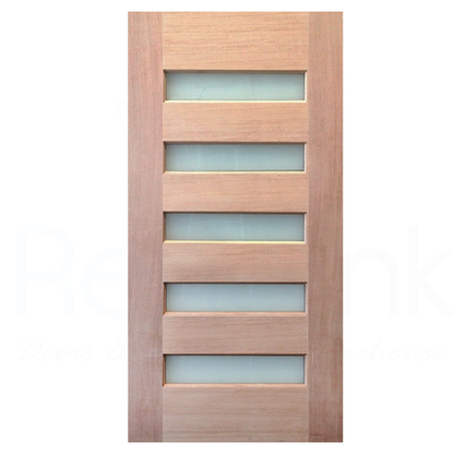 Baiachi 920X2040X40mm Timber Veneer External Door Translucent Glass