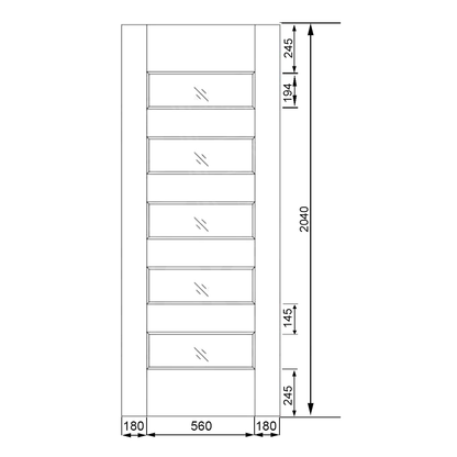 Baiachi 920X2040X40mm Timber Veneer External Door Translucent Glass