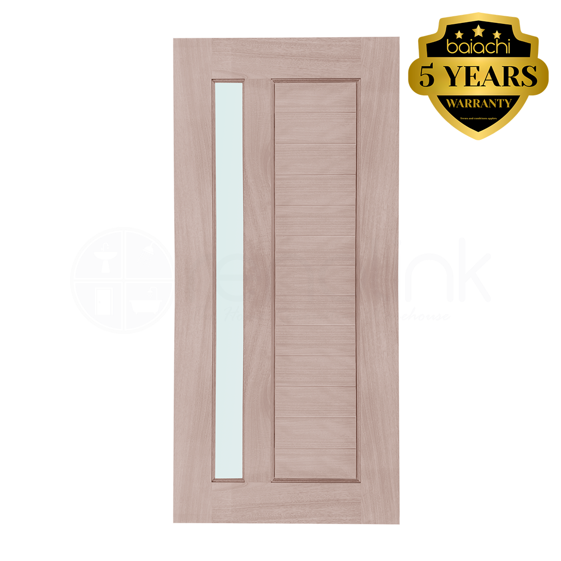 Baiachi 920X2040X40mm 1 Lite Vertical Hampton External Door Translucent Glass