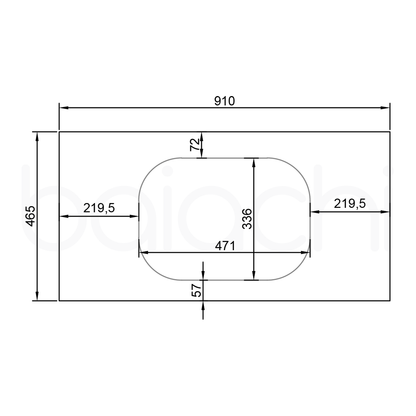 Baiachi 900mm Calacatta Quartz with Undercounter Stone Ceramic Basin