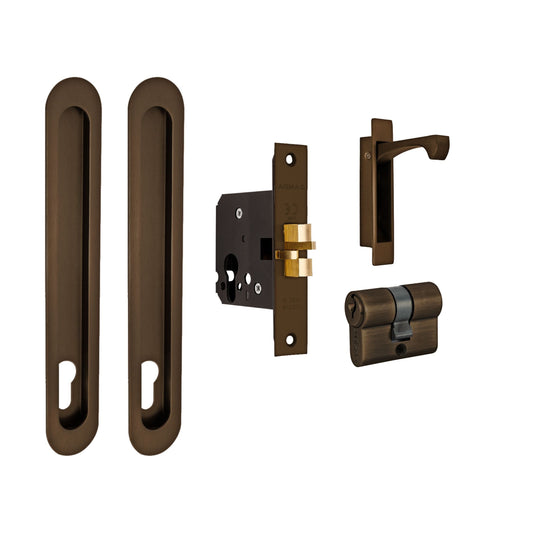 Zanda Duke Sliding Door Lock Kit Ember Bronze