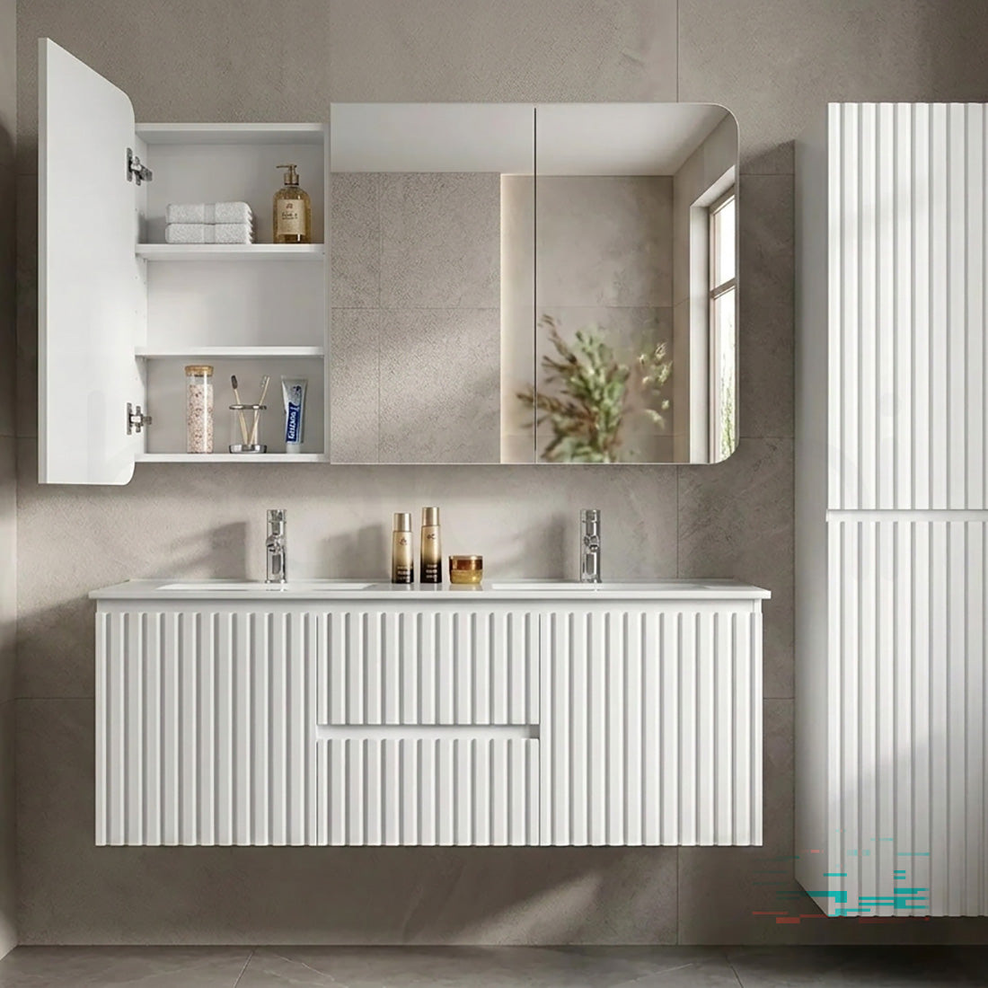 Baiachi 1200x750 Round Edge Mirror Cabinet