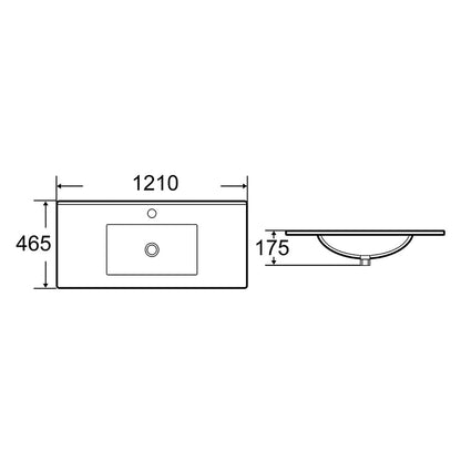 Bathroom Vanity White Ceramic Thin Edge Basin - 120E