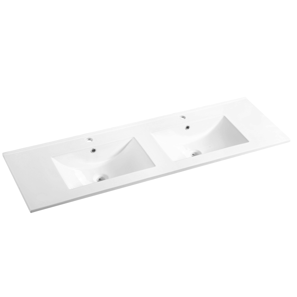Bathroom Vanity White Ceramic Thin Edge Double Basin - 120ED