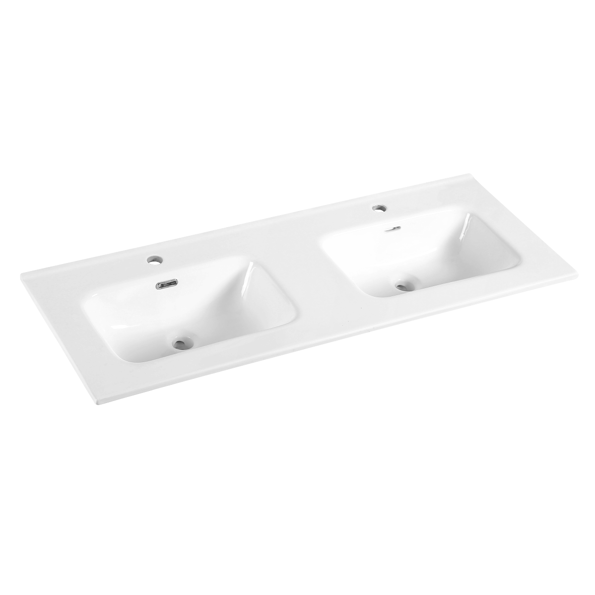 Bathroom Vanity Thin Edge Double Basin Top White Ceramic 120QD