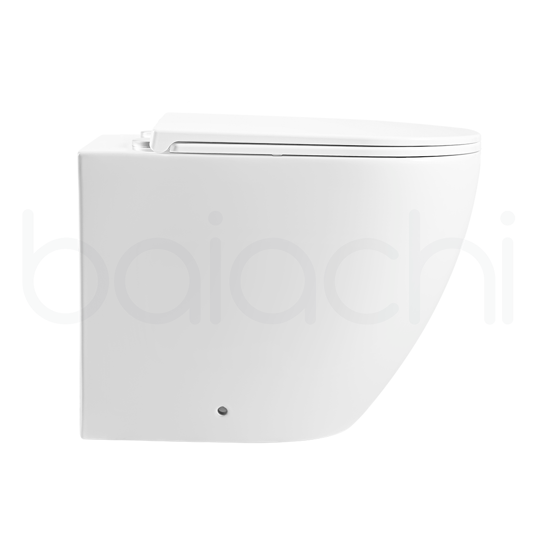 Baiachi Involution Rimless In Wall Tornado Toilet Suite with Round Stainless Steel Gun Metal Flushing Buttons BTW2
