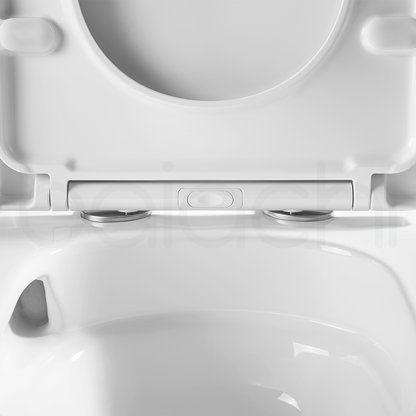 Baiachi Involution Rimless In Wall Tornado Toilet Suite with Round Stainless Steel Gun Metal Flushing Buttons BTW1