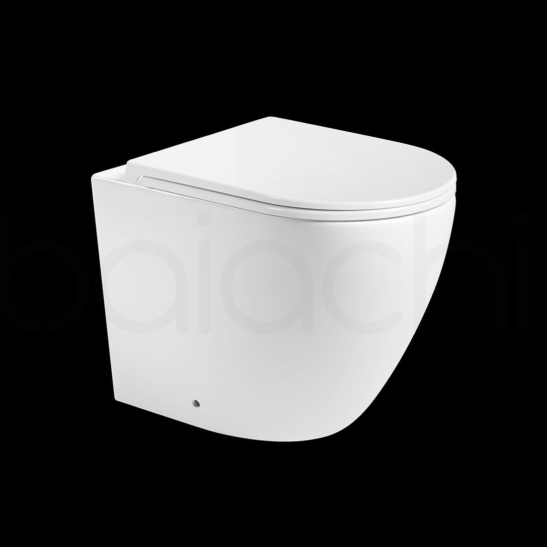 Baiachi Involution Rimless In Wall Tornado Toilet Suite with Round Stainless Steel Gun Metal Flushing Buttons BTW2