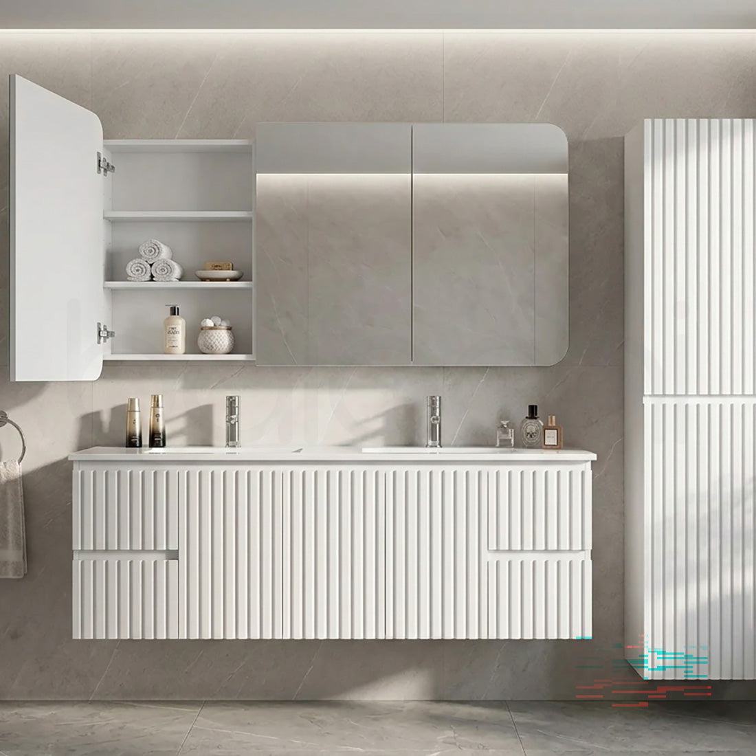 Baiachi 1500x750 Round Edge Mirror Cabinet