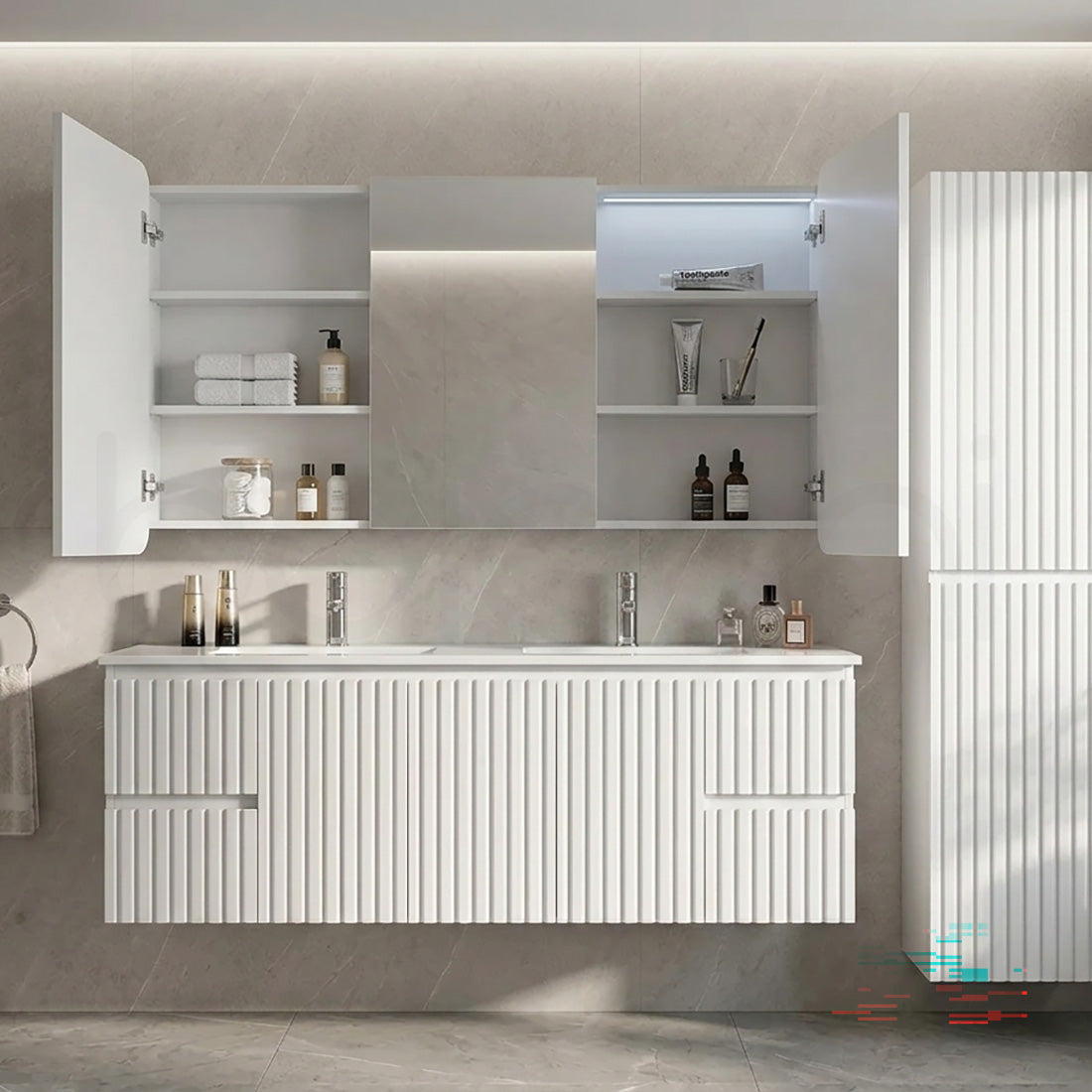 Baiachi 1500x750 Round Edge Mirror Cabinet